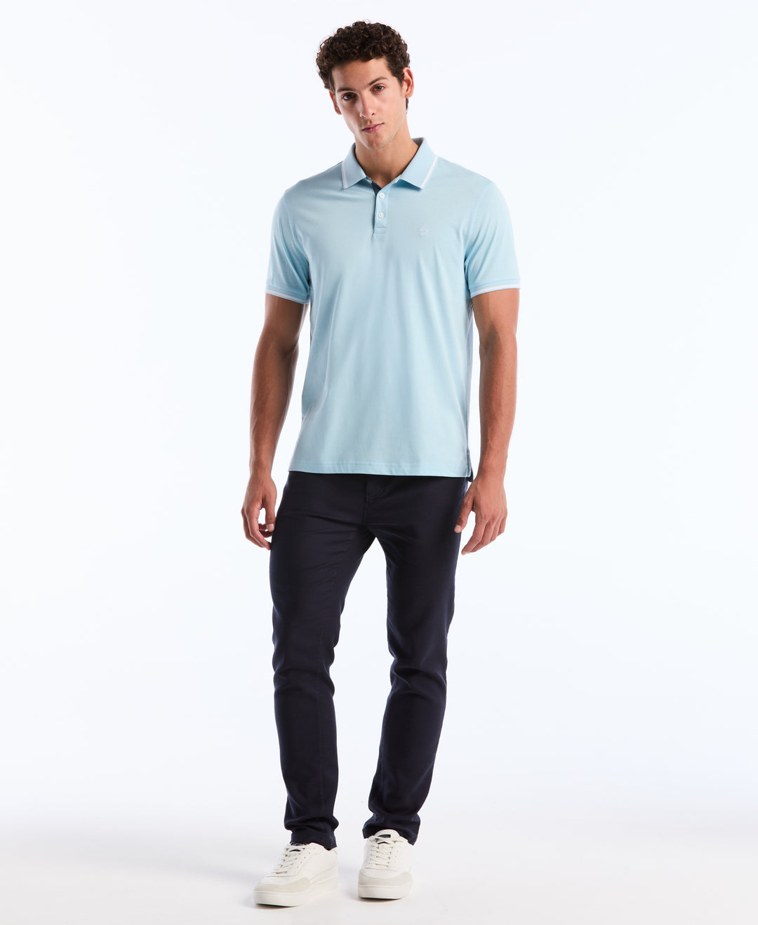 Jersey Tipped Polo (Cool Blue) 