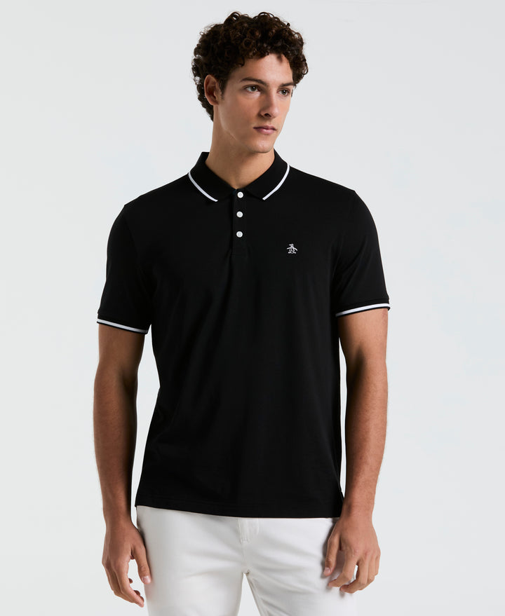 Jersey Tipped Polo (True Black) 
