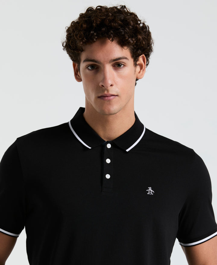 Jersey Tipped Polo (True Black) 