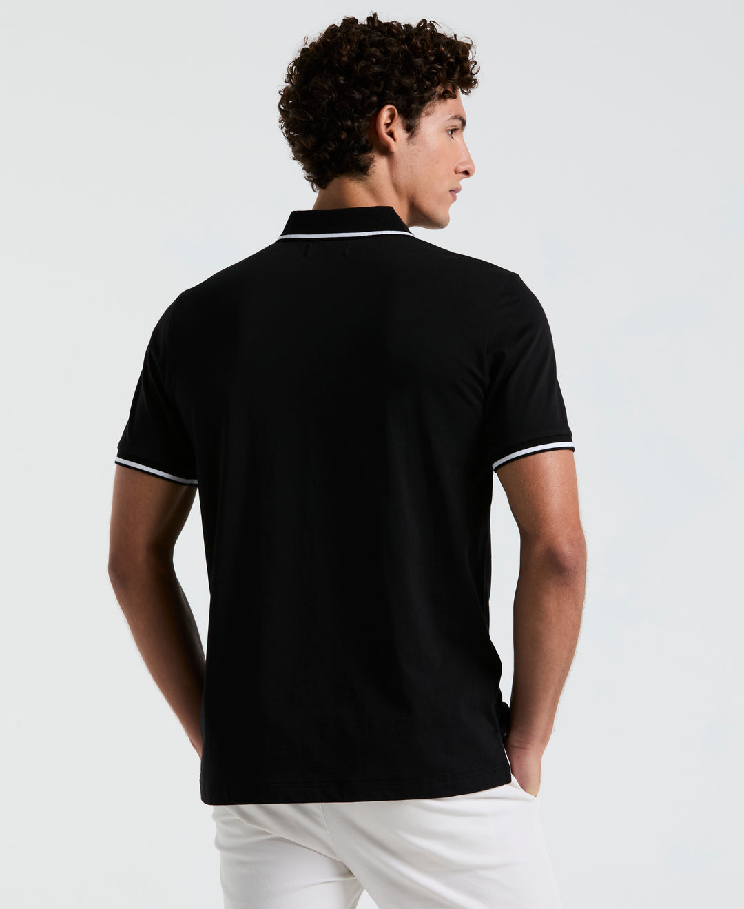 Jersey Tipped Polo (True Black) 