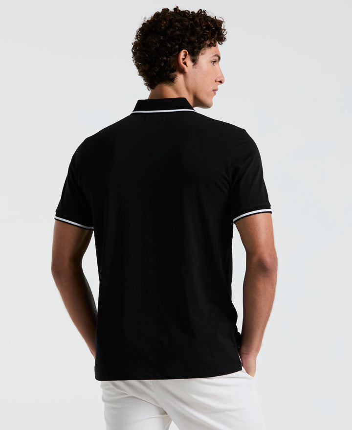 Jersey Tipped Polo (True Black) 