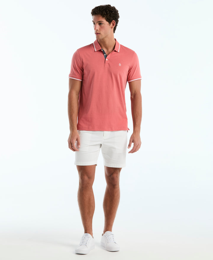 Jersey Tipped Polo (Faded Rose) 