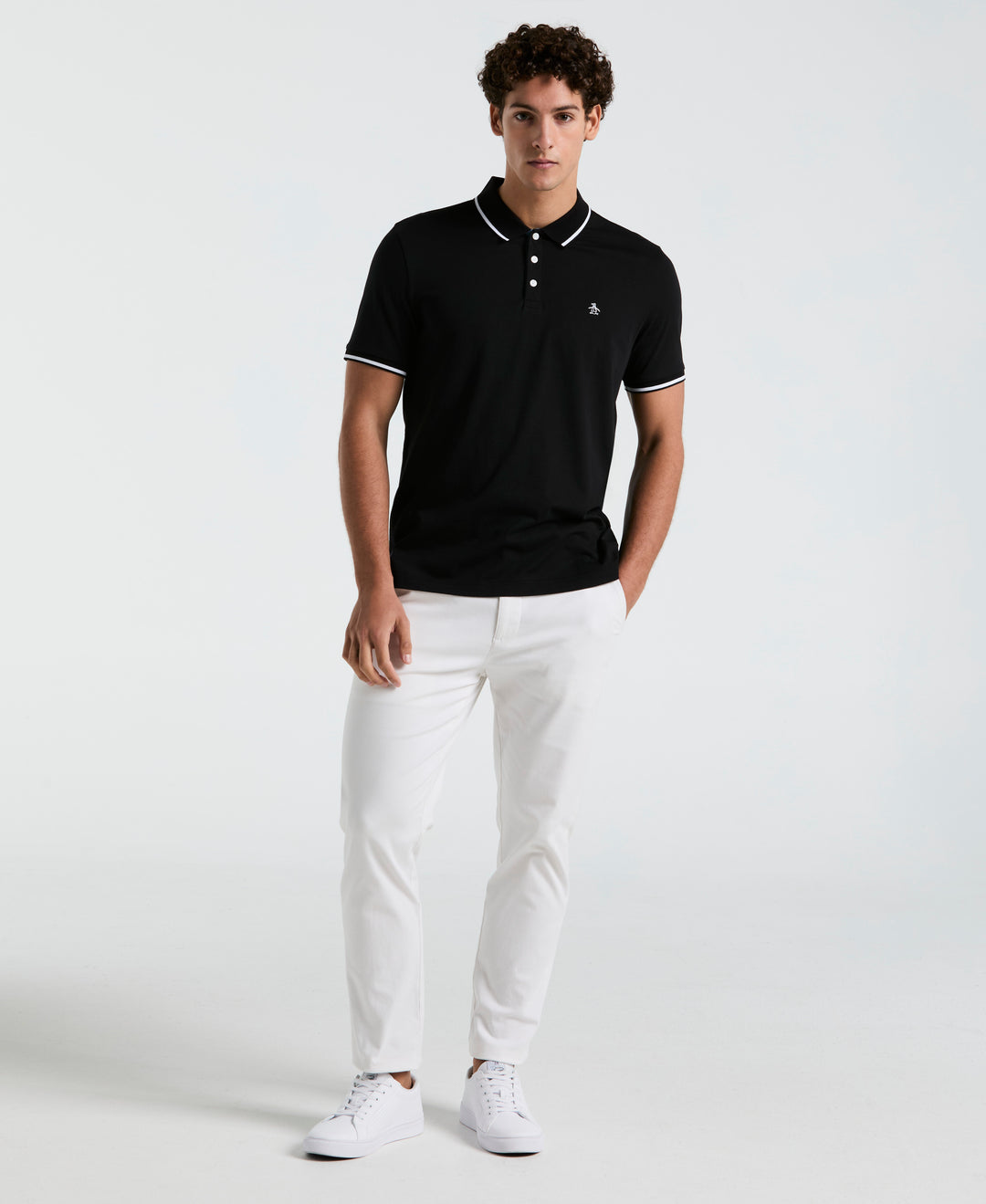 Jersey Tipped Polo (True Black) 