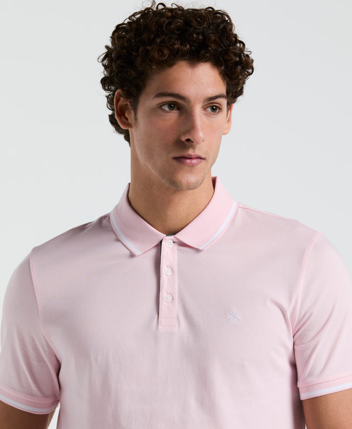 Jersey Tipped Polo (Parfait Pink) 
