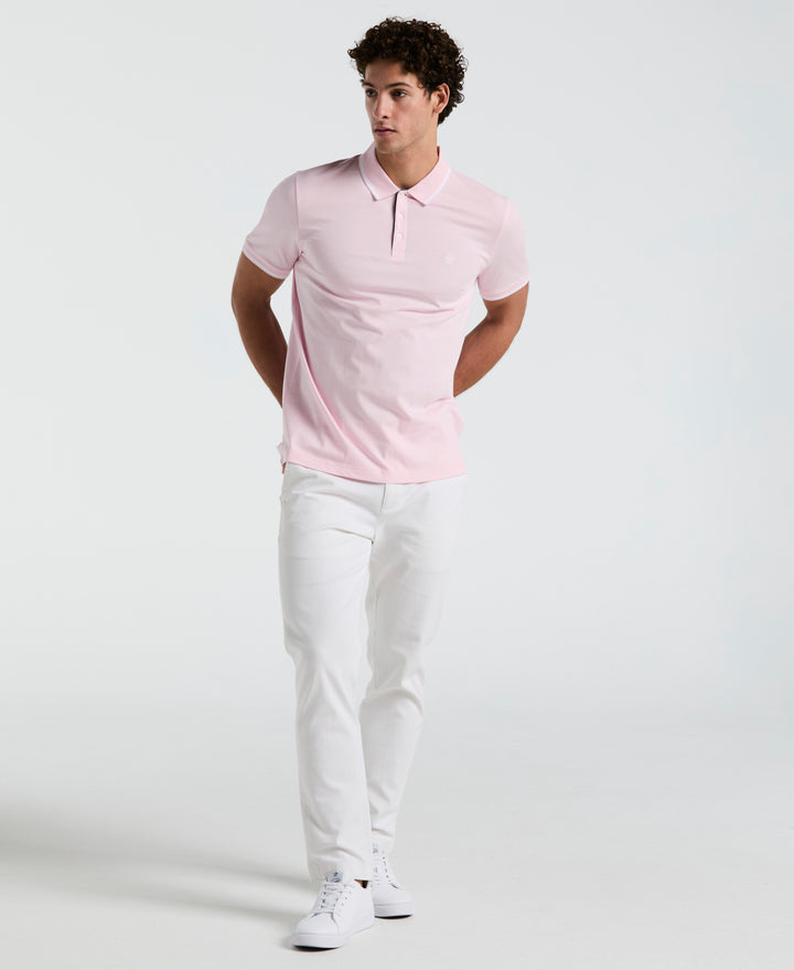 Jersey Tipped Polo (Parfait Pink) 