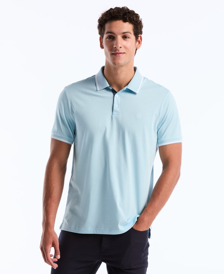 Jersey Tipped Polo (Cool Blue) 