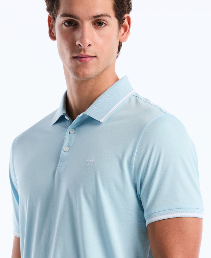 Jersey Tipped Polo (Cool Blue) 