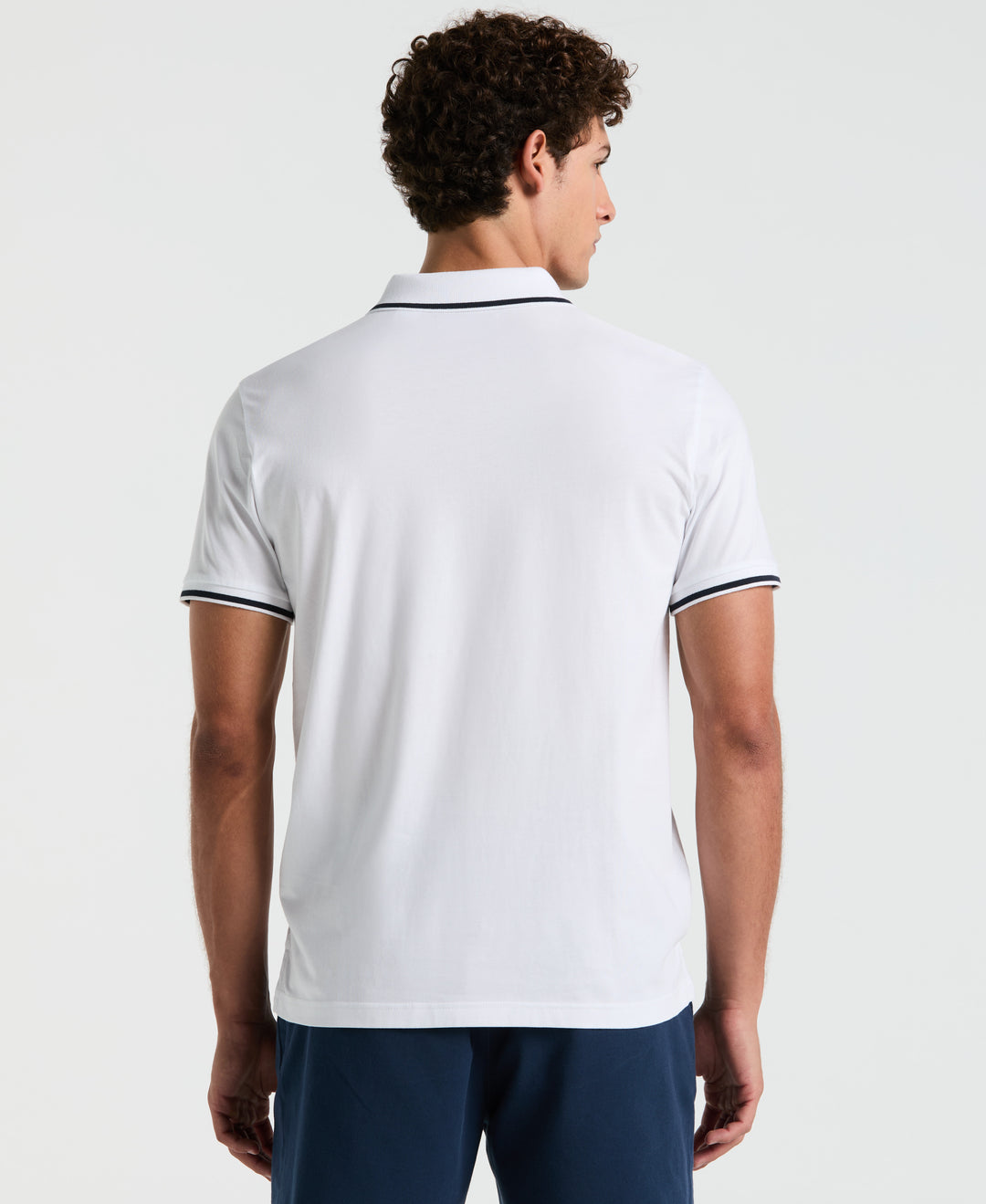 Jersey Tipped Polo (Bright White) 