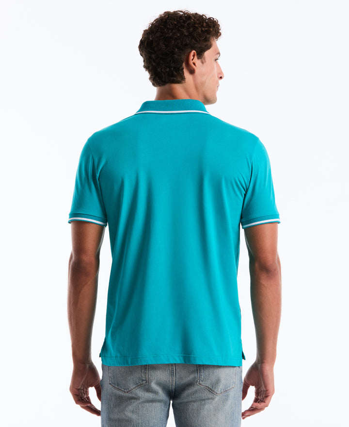 Jersey Tipped Polo (Lake Blue) 