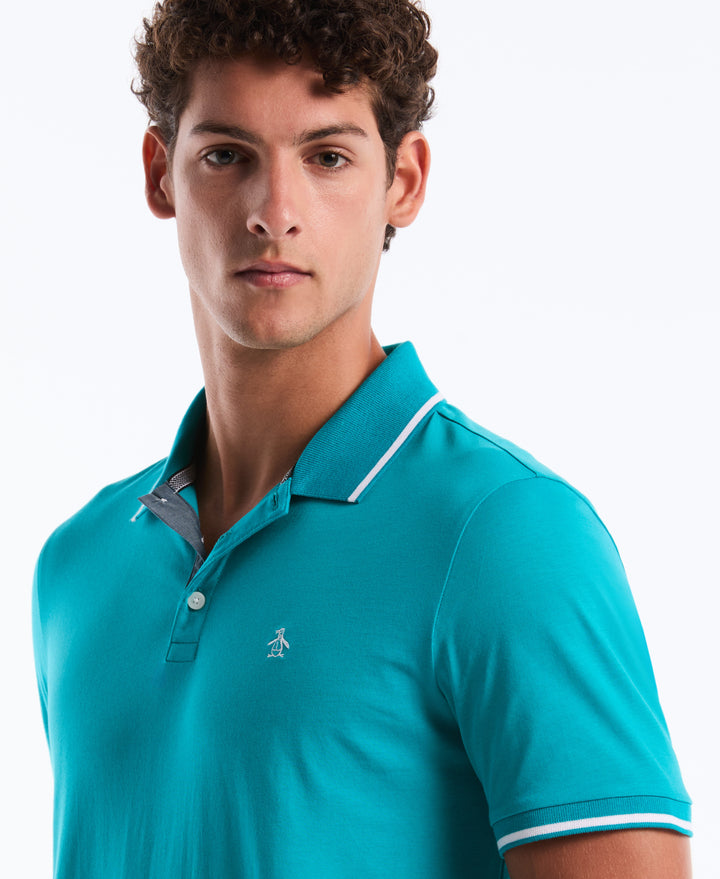 Jersey Tipped Polo (Lake Blue) 
