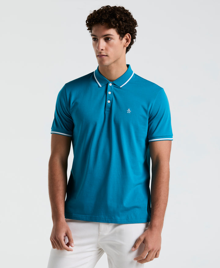 Jersey Tipped Polo (Mosaic Blue) 