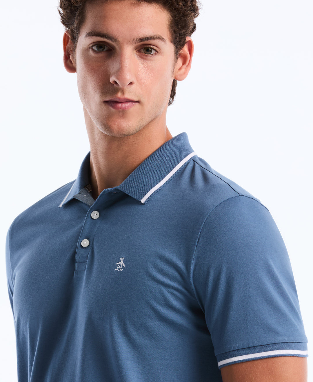 Jersey Tipped Polo (Copen Blue) 