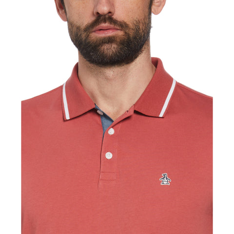 Jersey Tipped Polo (Mineral Red) 