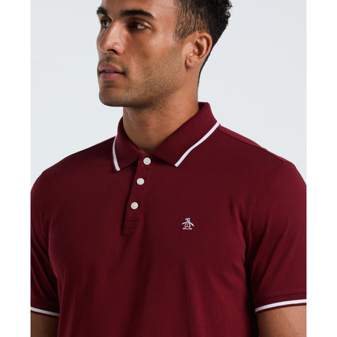 Jersey Tipped Polo (Cabernet) 
