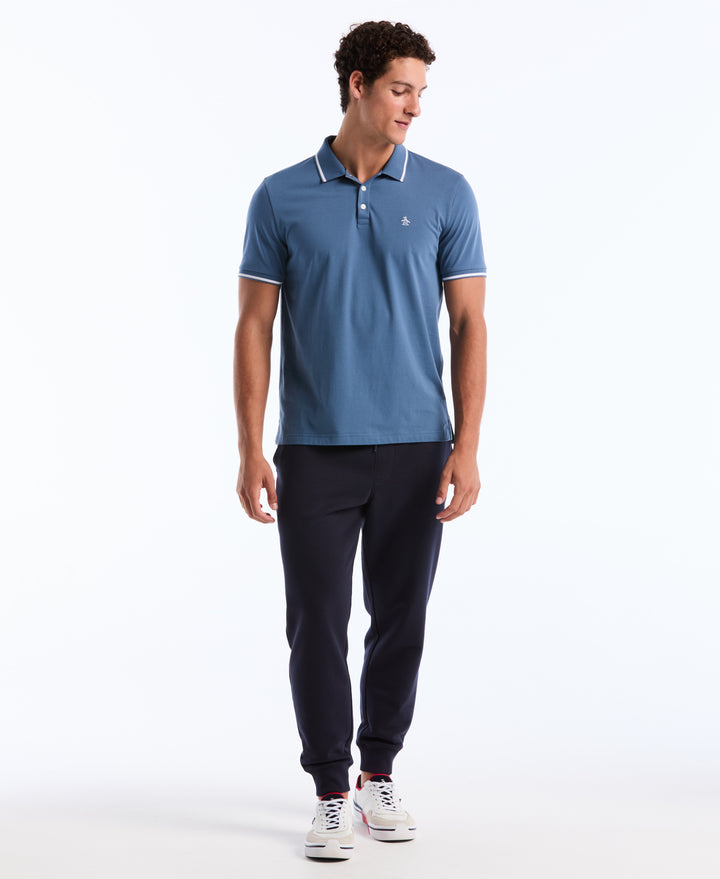 Jersey Tipped Polo (Copen Blue) 