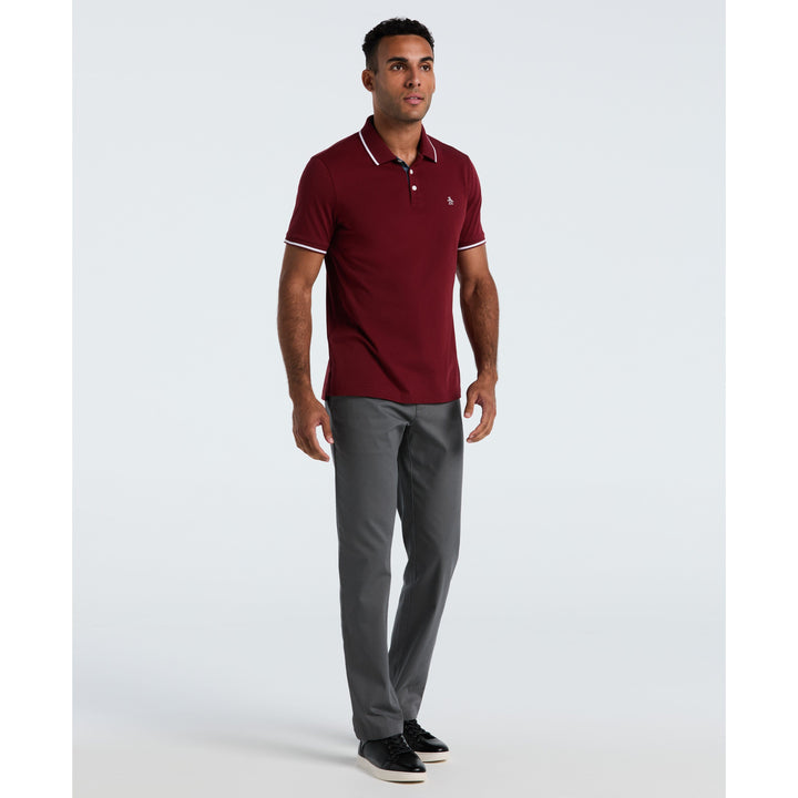 Jersey Tipped Polo (Cabernet) 