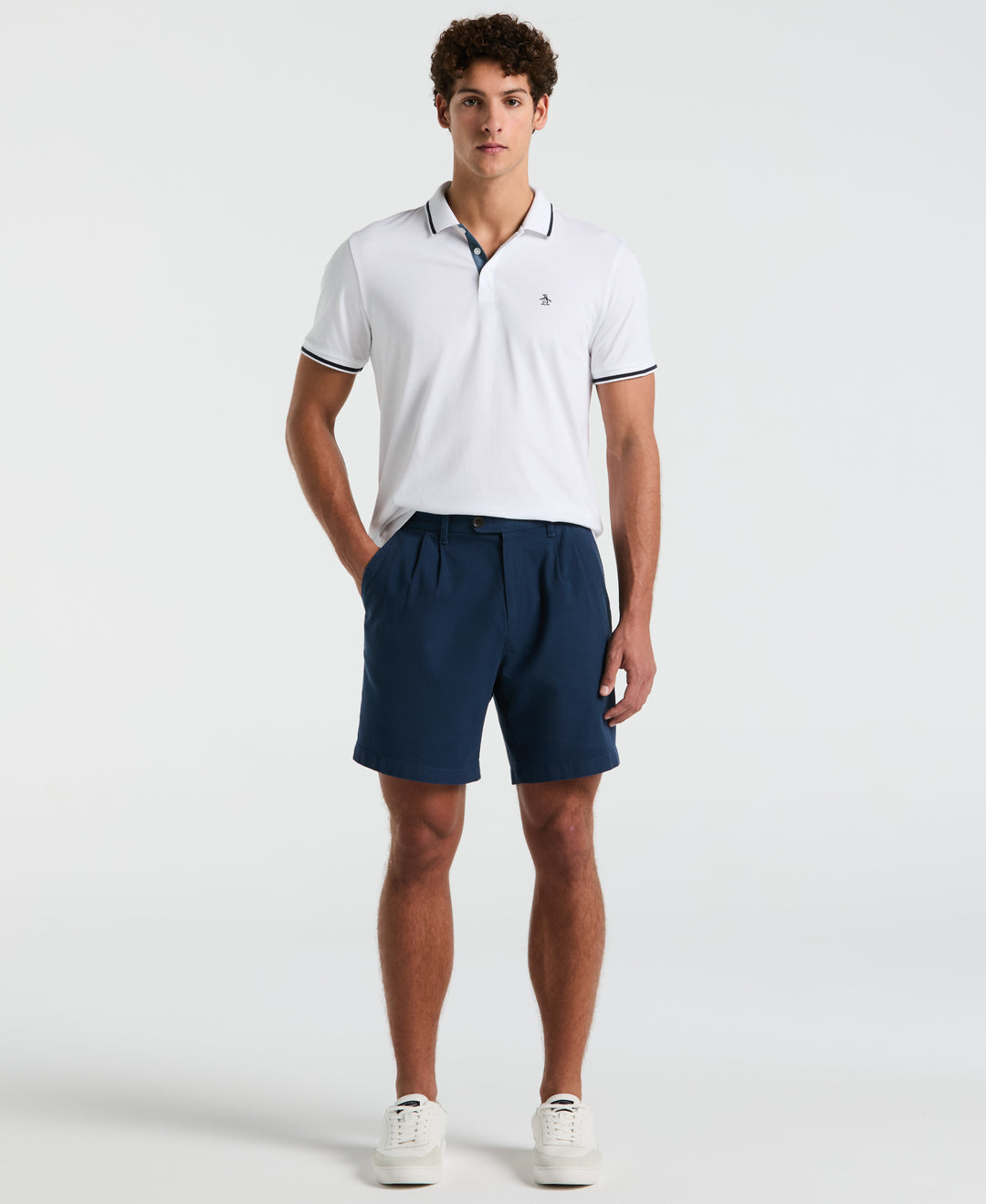 Jersey Tipped Polo (Bright White) 