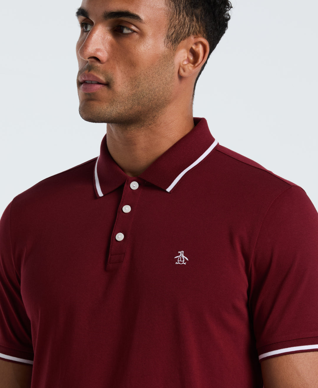 Jersey Tipped Polo (Cabernet) 