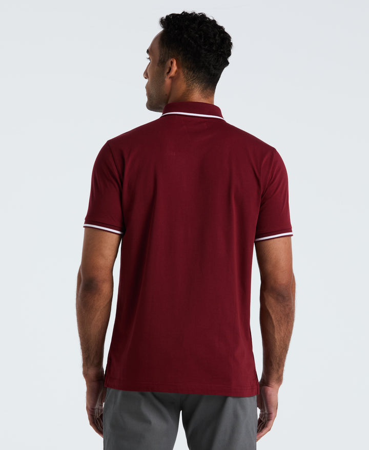 Jersey Tipped Polo (Cabernet) 