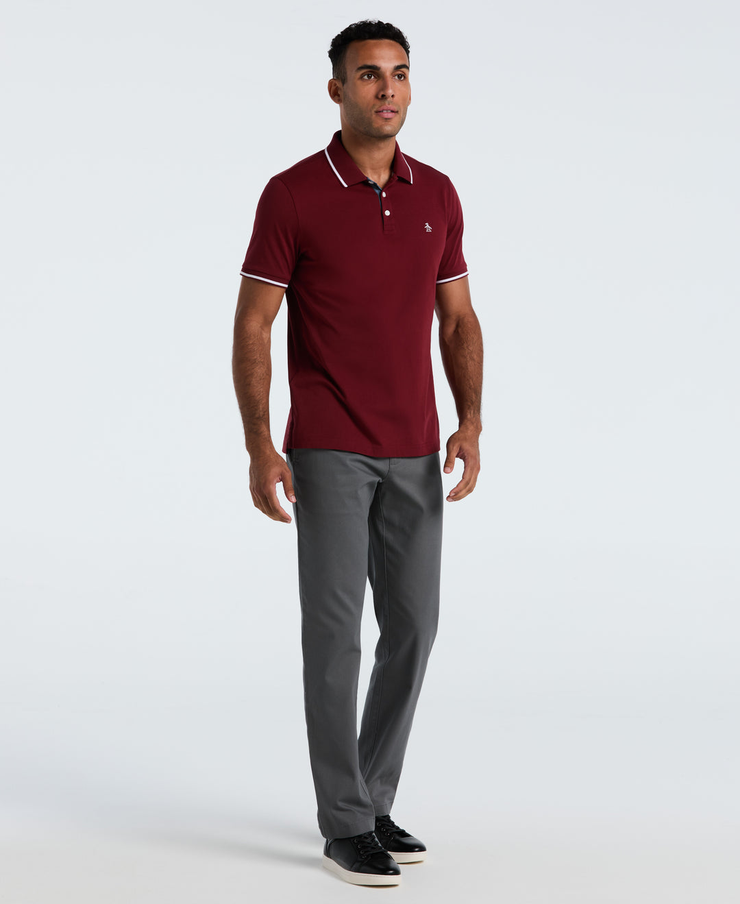 Jersey Tipped Polo (Cabernet) 