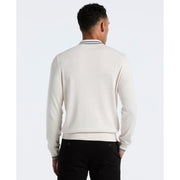 Cotton Tipped Quarter Zip Sweater Polo (Birch Htr) 