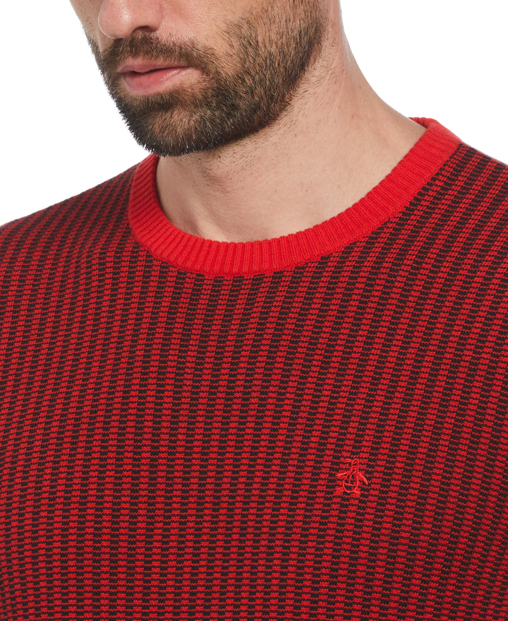 Tonal Jacquard Sweater (Racing Red) 