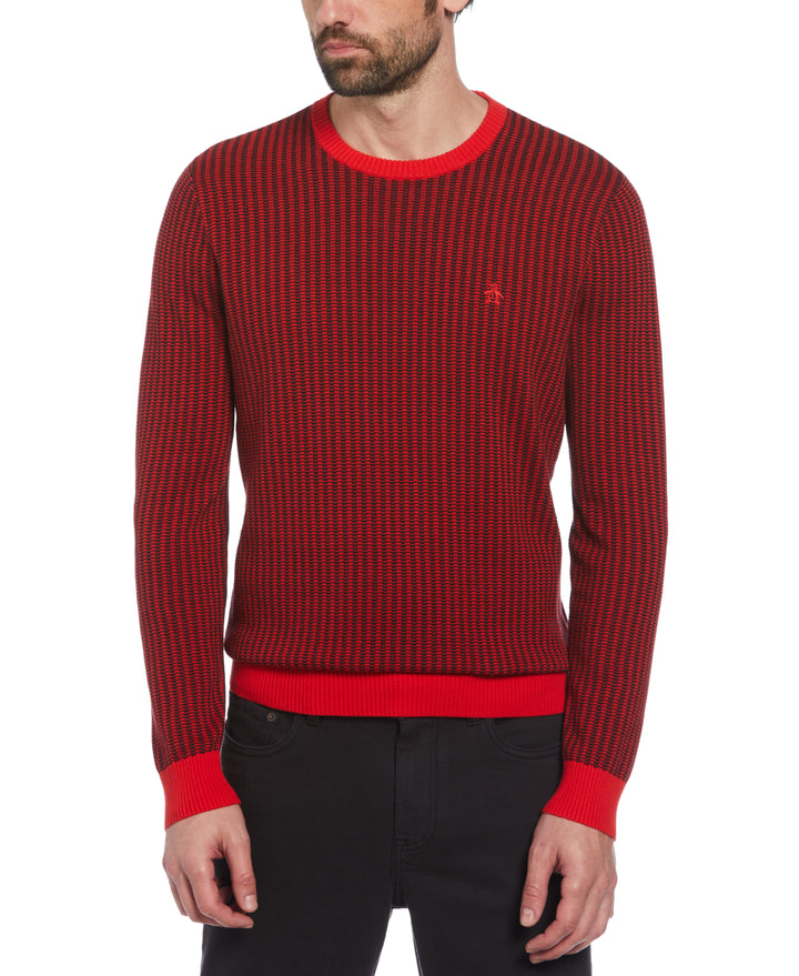 Tonal Jacquard Sweater (Racing Red) 