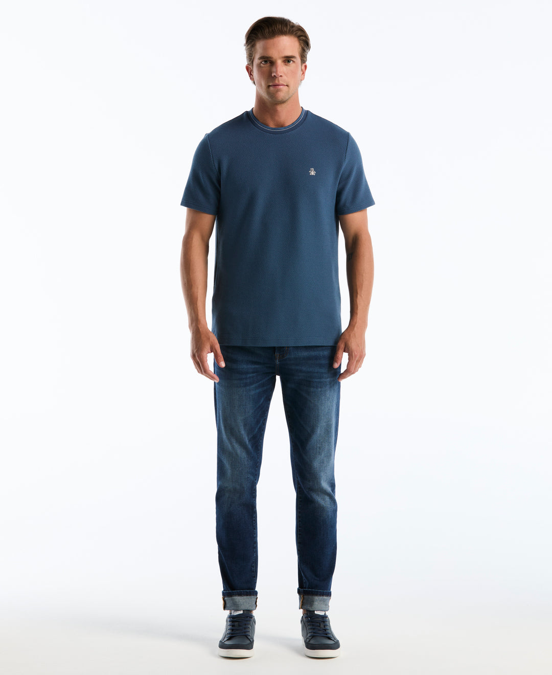 Tonal Tipped Pique Tee (Sargasso Sea) 