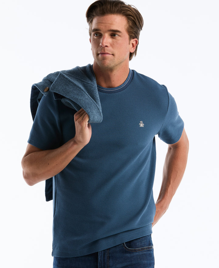 Tonal Tipped Pique Tee (Sargasso Sea) 