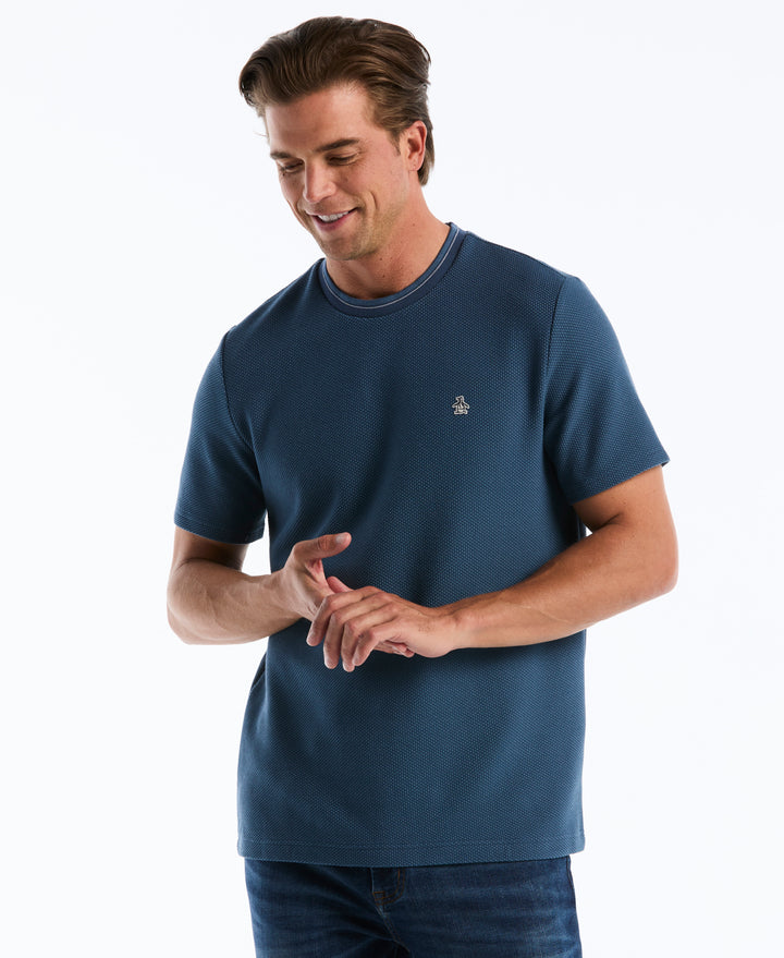 Tonal Tipped Pique Tee (Sargasso Sea) 