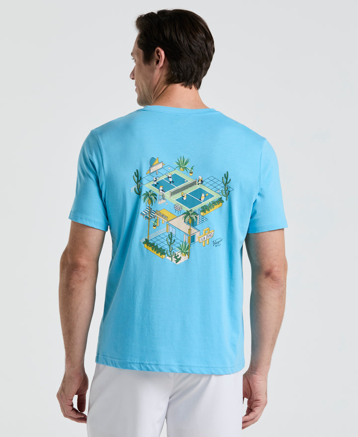 Trademark Paddle Graphic Tennis Tee  (Blue Grotto) 