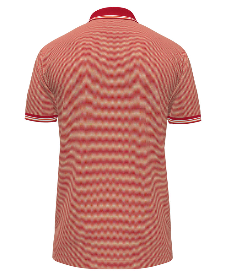 Cotton Tricolor Pique Tipped Polo (True Red) 