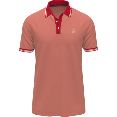 Tricolor Pique Tipped Polo-Polos-True Red-XS-Original Penguin