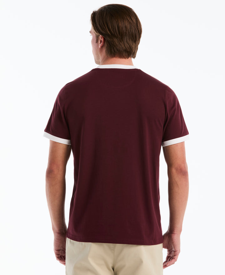 Cotton Tricolor Tape Ringer Tee (Port Royale) 
