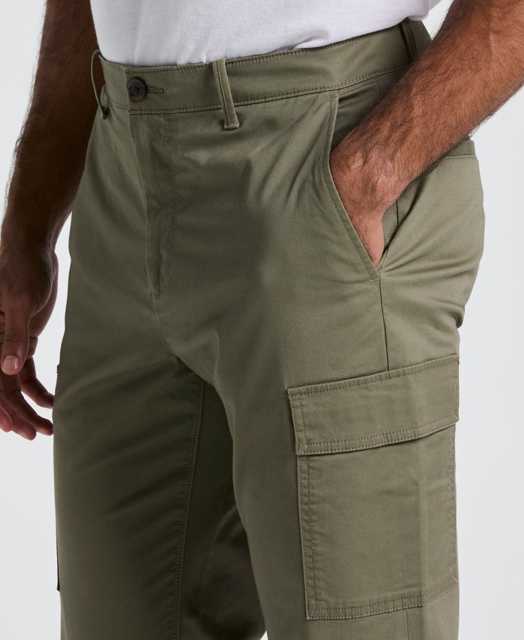 Twill Cargo Trousers (Dusty Olive) 