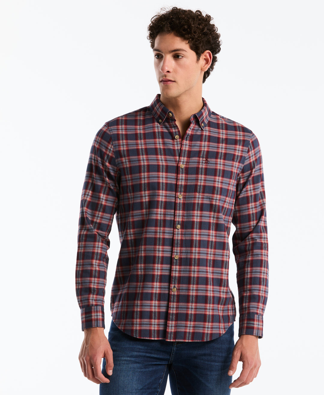 Twill Jaspe Plaid Shirt (Dark Sapphire) 