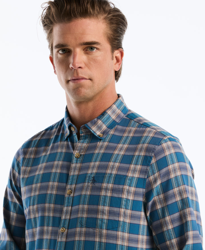 Twill Jaspe Plaid Shirt (Turkish Tile) 