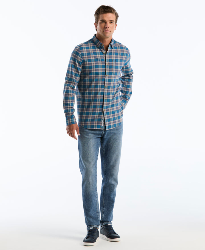 Twill Jaspe Plaid Shirt (Turkish Tile) 