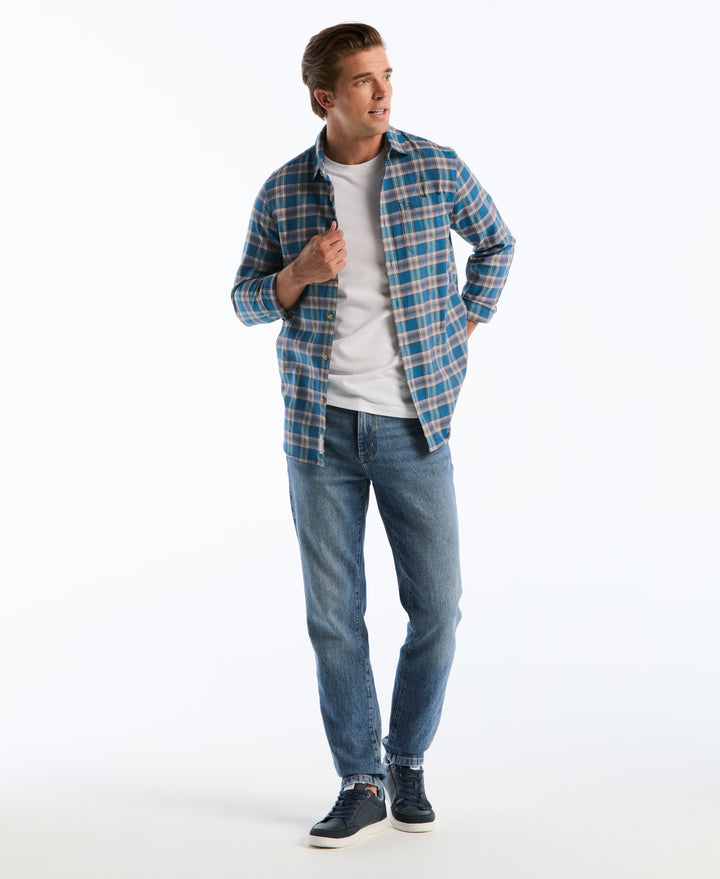 Twill Jaspe Plaid Shirt (Turkish Tile) 