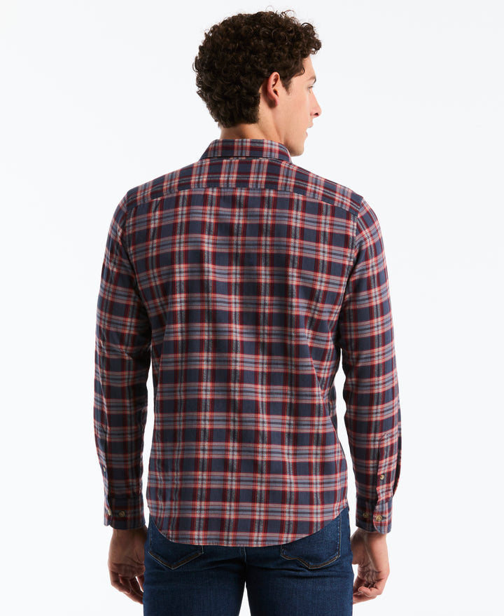 Twill Jaspe Plaid Shirt (Dark Sapphire) 