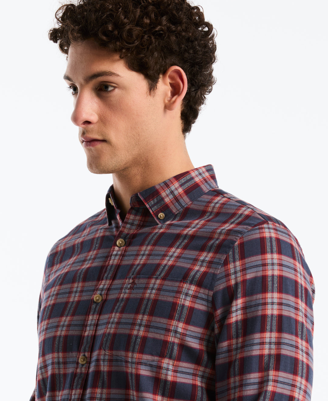 Twill Jaspe Plaid Shirt (Dark Sapphire) 