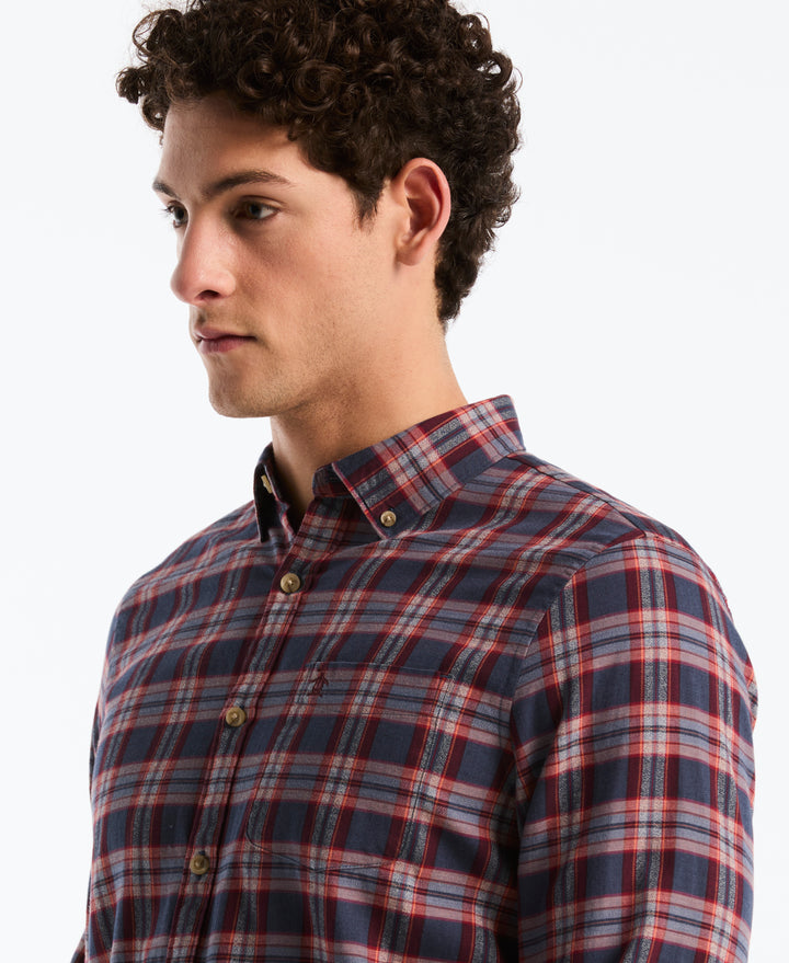 Twill Jaspe Plaid Shirt (Dark Sapphire) 