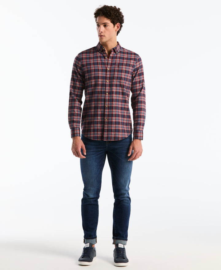 Twill Jaspe Plaid Shirt (Dark Sapphire) 