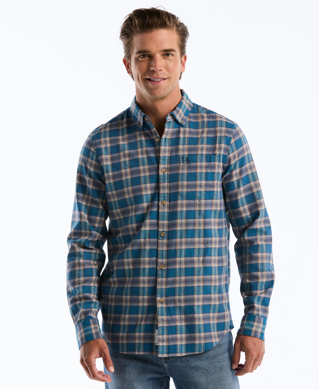 Twill Jaspe Plaid Shirt (Turkish Tile) 