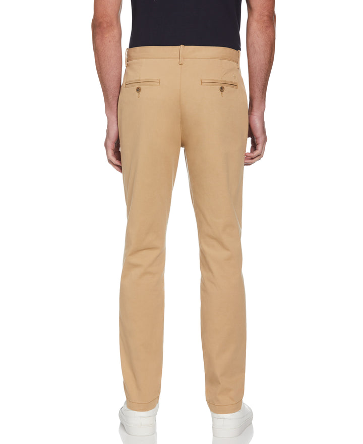 Slim Fit Stretch Chino Flat Front Pant (Travertine) 