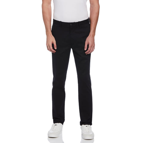 Slim Fit Stretch Chino Flat Front Pant (True Black) 