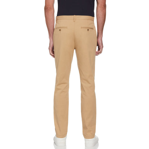 Slim Fit Stretch Chino Flat Front Pant (Travertine) 