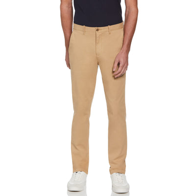 Slim Fit Stretch Chino Flat Front Pant (Travertine) 