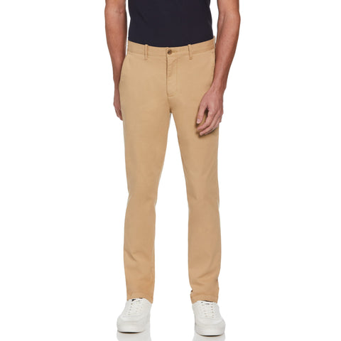 Slim Fit Stretch Chino Flat Front Pant (Travertine) 