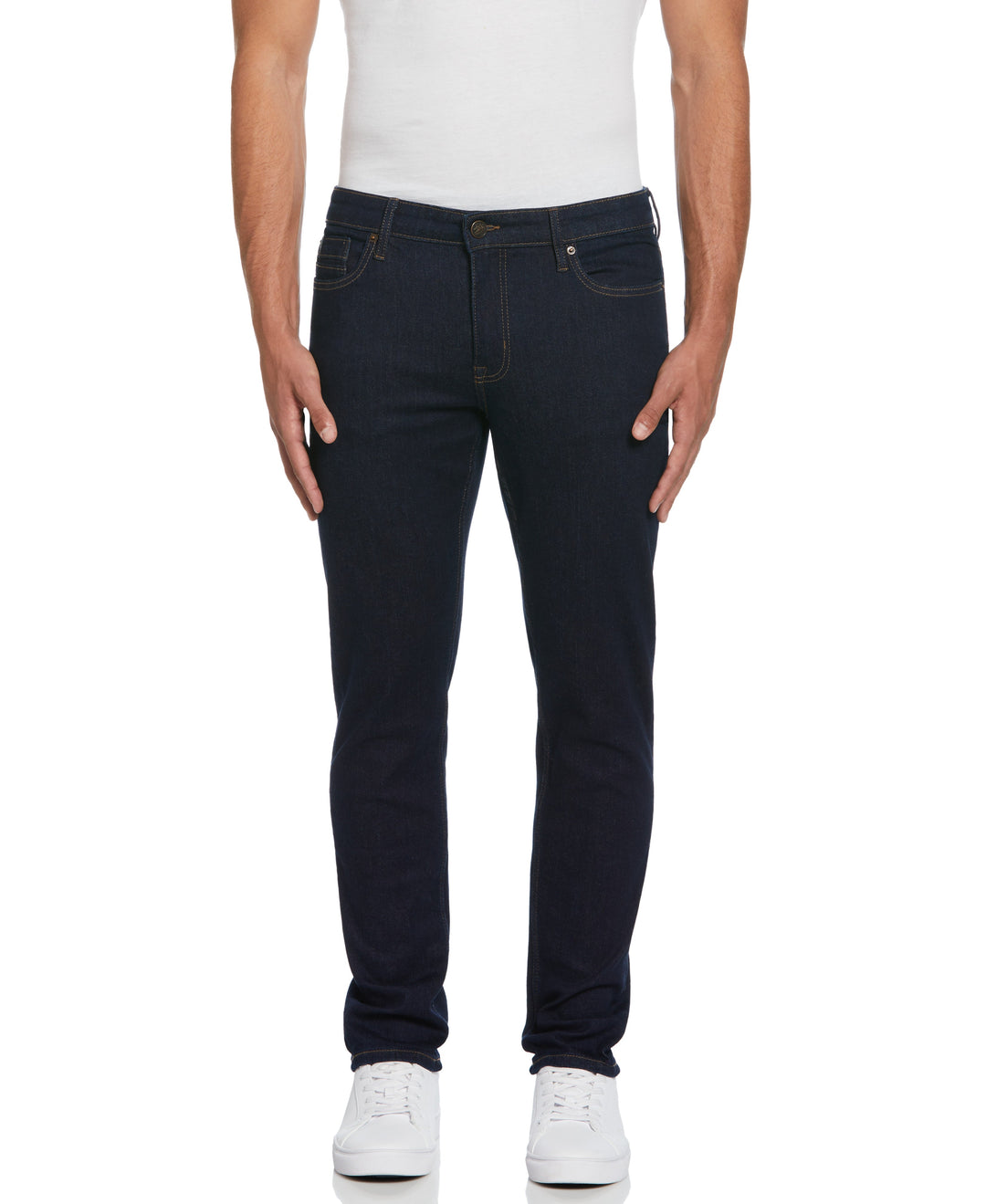 Indigo Rinse Slim Fit Stretch Denim Trousers (Dark Indigo) 